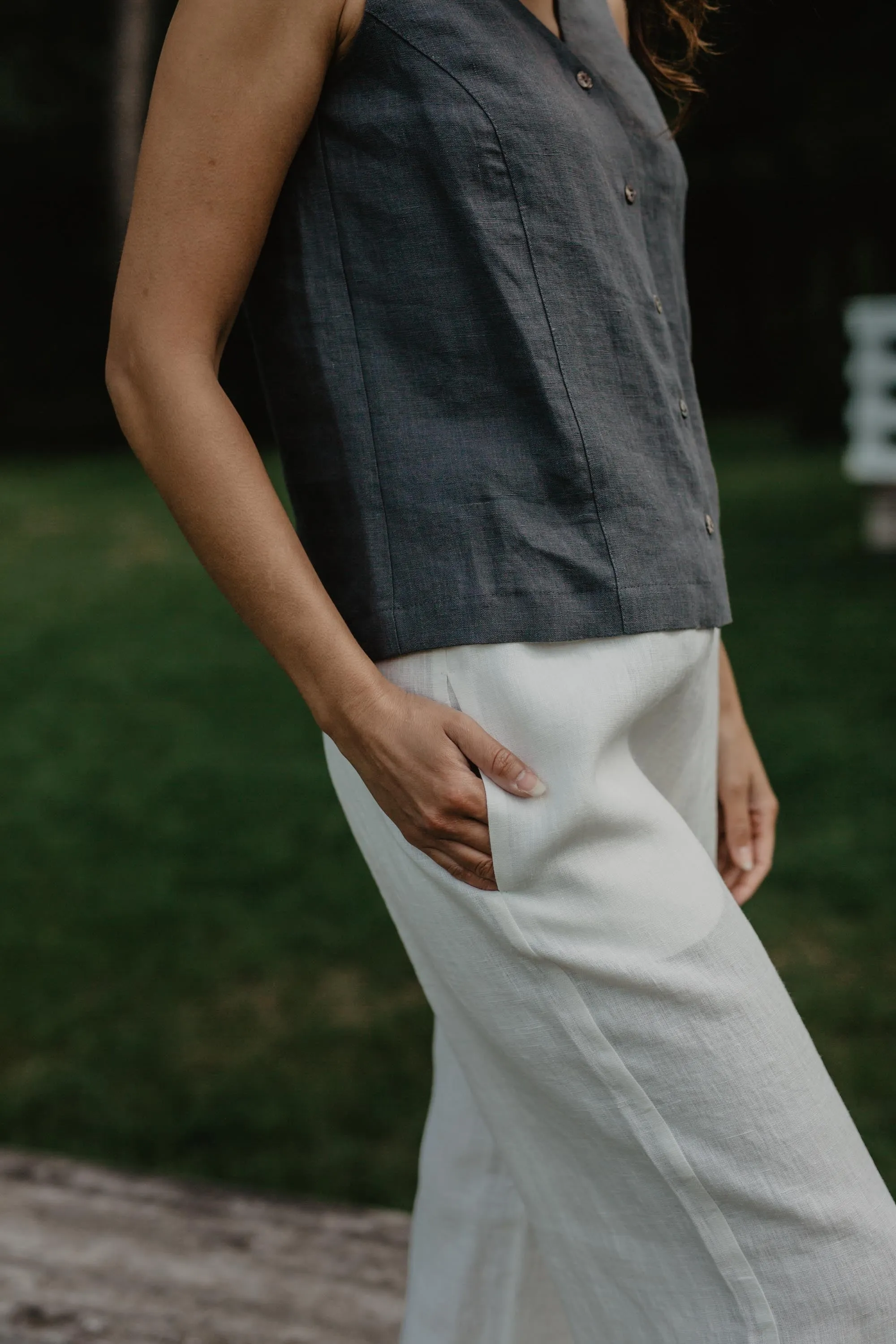 Oulu super long linen pants by AmourLinen