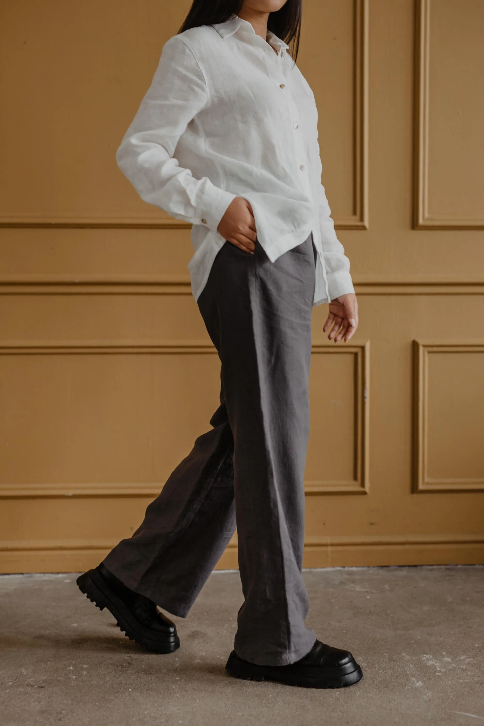 Oulu super long linen pants by AmourLinen