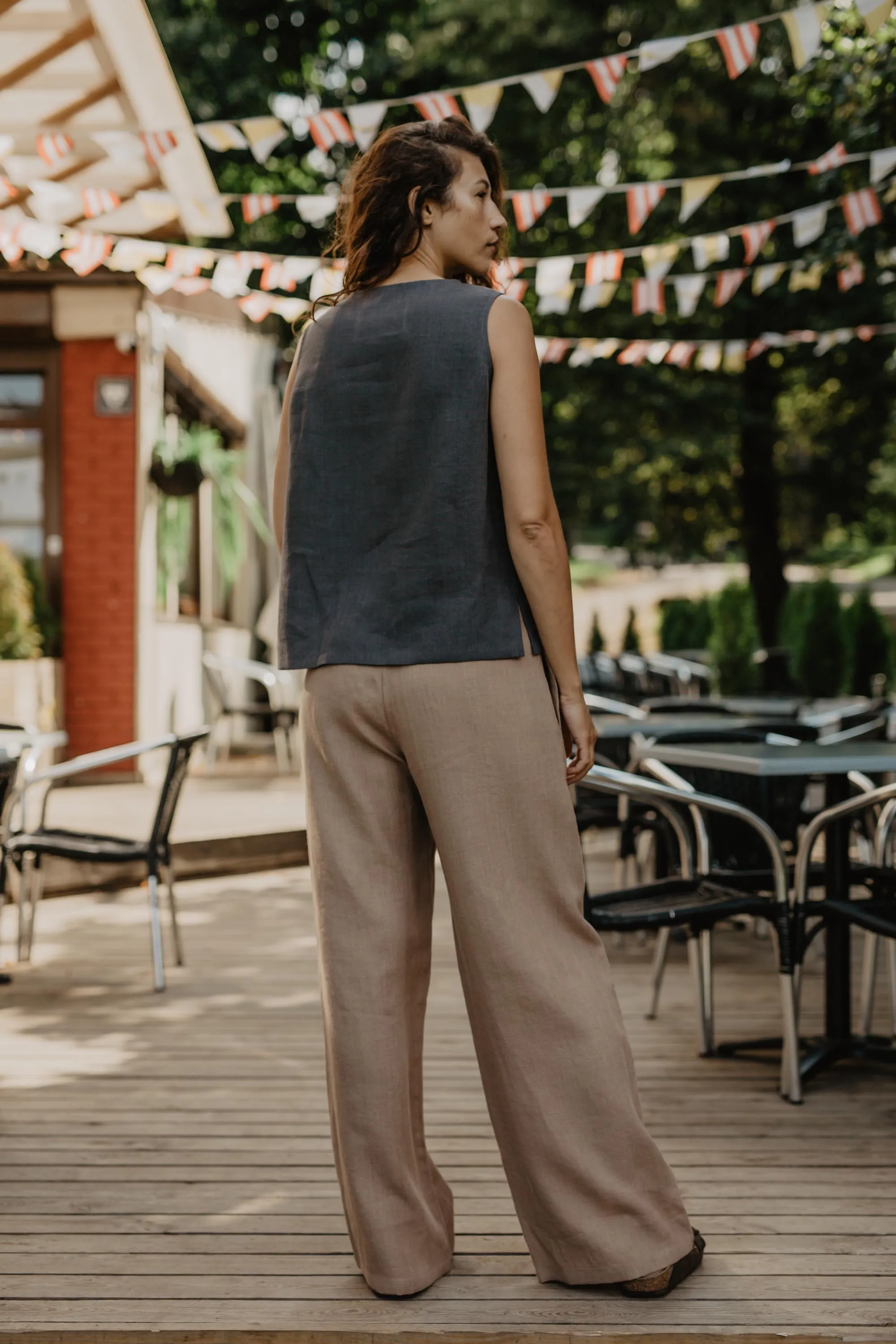 Oulu super long linen pants by AmourLinen