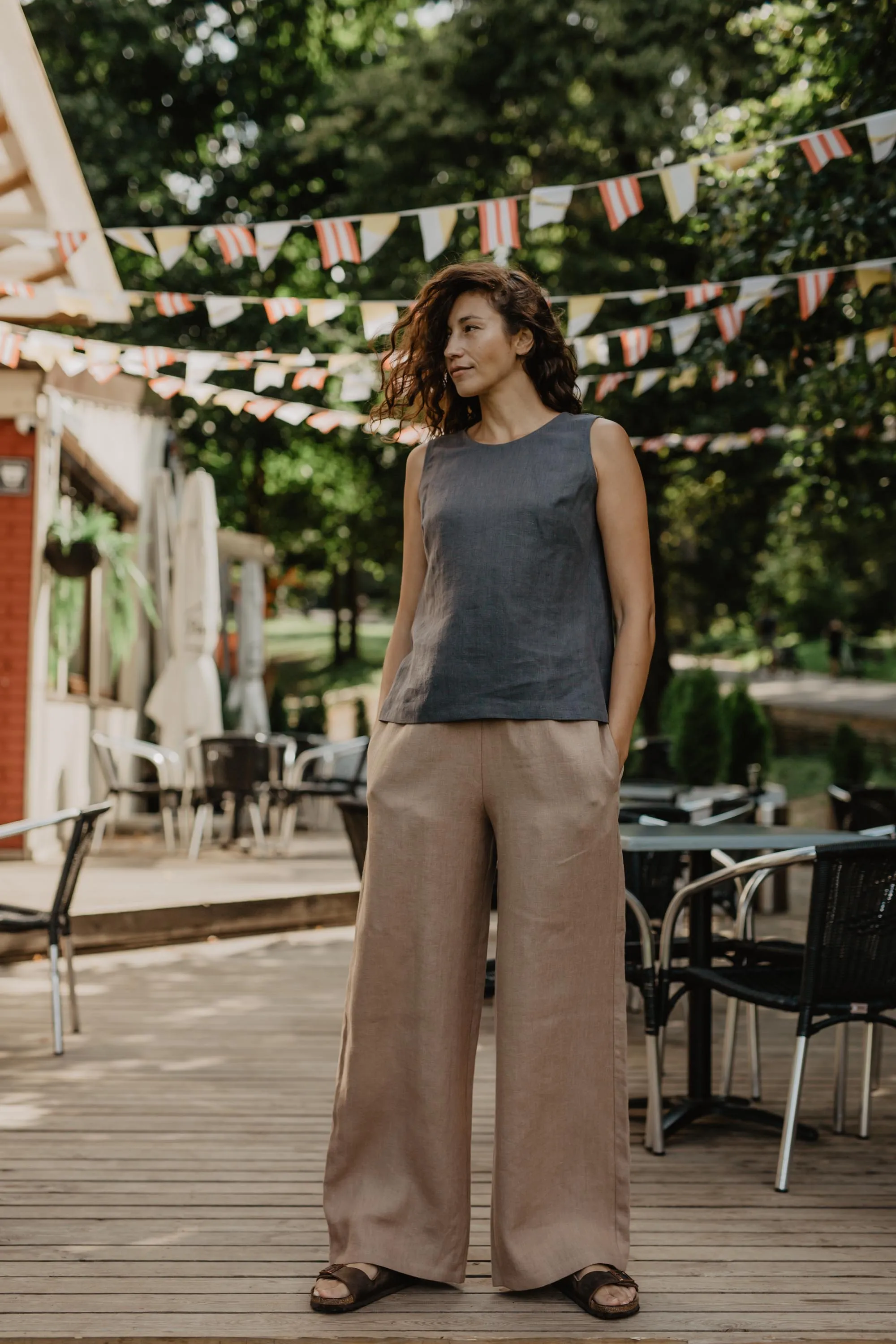 Oulu super long linen pants by AmourLinen