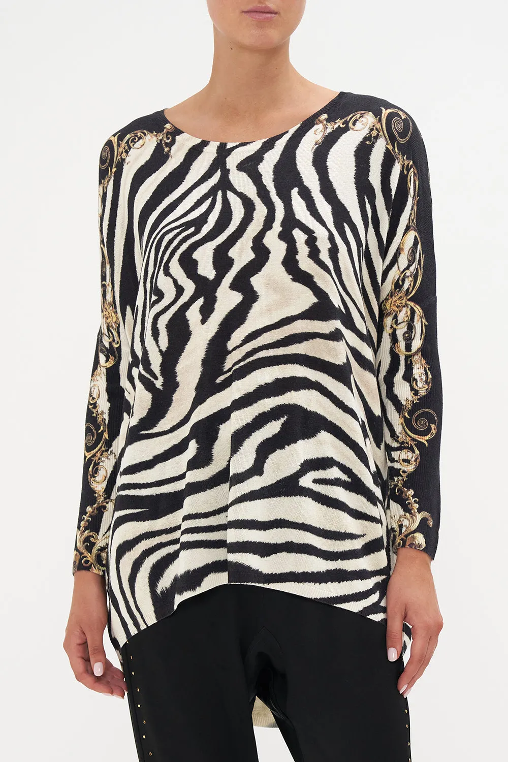 OVERSIZE LONG SLEEVE KNIT TOP EARN YOUR STRIPES