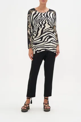 OVERSIZE LONG SLEEVE KNIT TOP EARN YOUR STRIPES