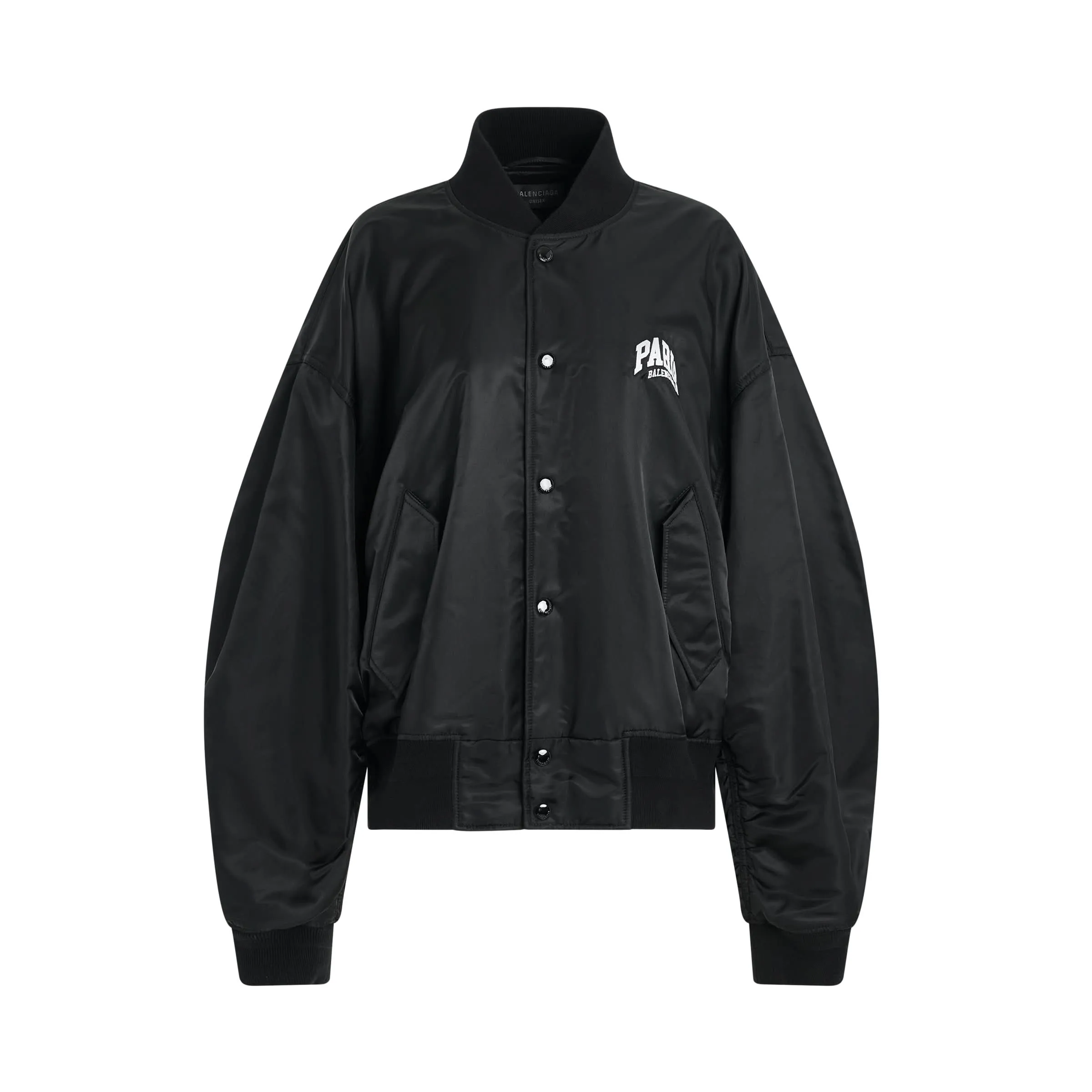 Paris Light Varsity Jacket in Black