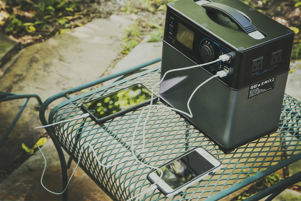 Portable Power Supply 400Wh/100,000mAh - Charges via AC or Solar Panel