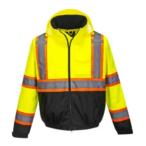 PORTWEST  Hi-Vis 2-in-1 Contrast Tape Bomber Jacket