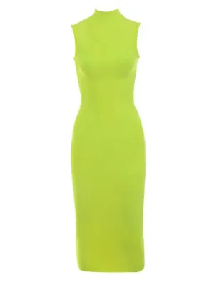 Pre Order:  Green Vintage Turtleneck Sleeveless Party Dress