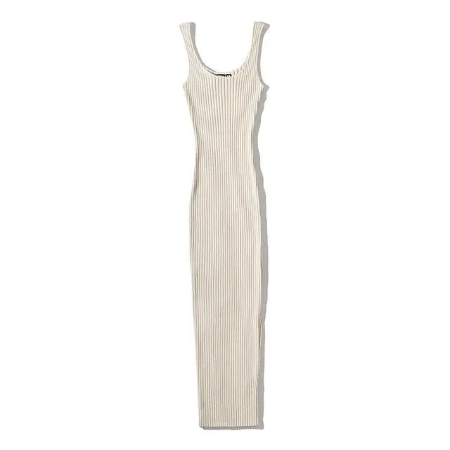 Pre Order:  Ribbed Sleeveless Midi Knit Dress