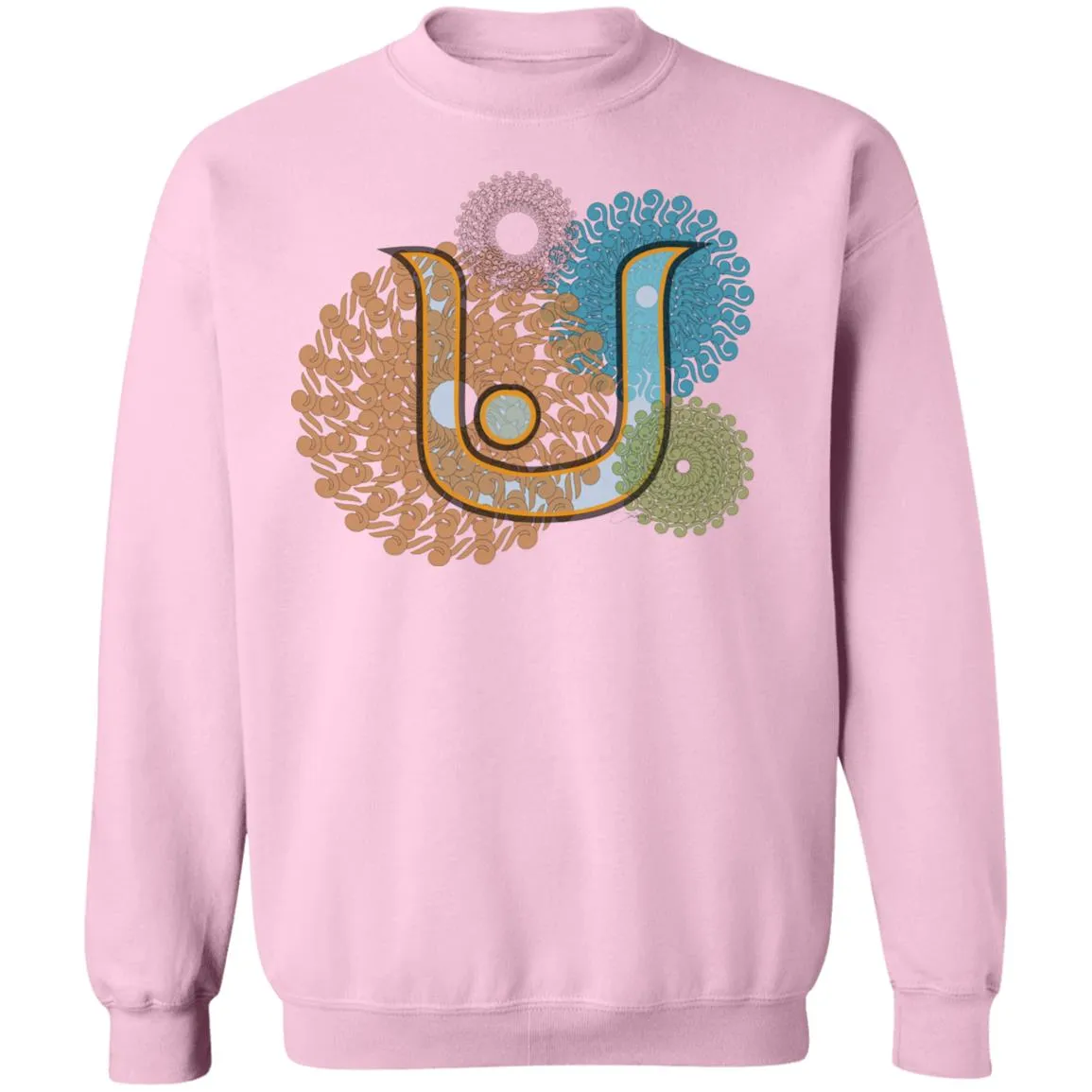 Pullover Sweatshirt with Arabic Initial - 'Nūn' (ن)