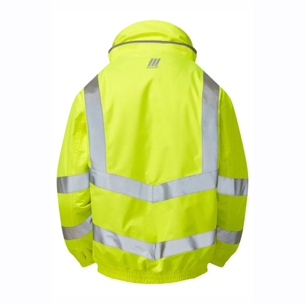 PULSAR P191 Hi-Vis Yellow Padded Waterproof Bomber Jacket