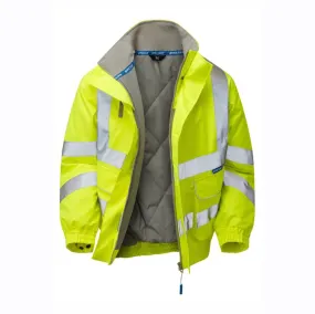 PULSAR P191 Hi-Vis Yellow Padded Waterproof Bomber Jacket