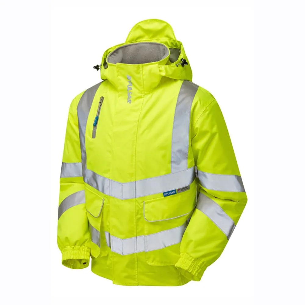 PULSAR P191 Hi-Vis Yellow Padded Waterproof Bomber Jacket