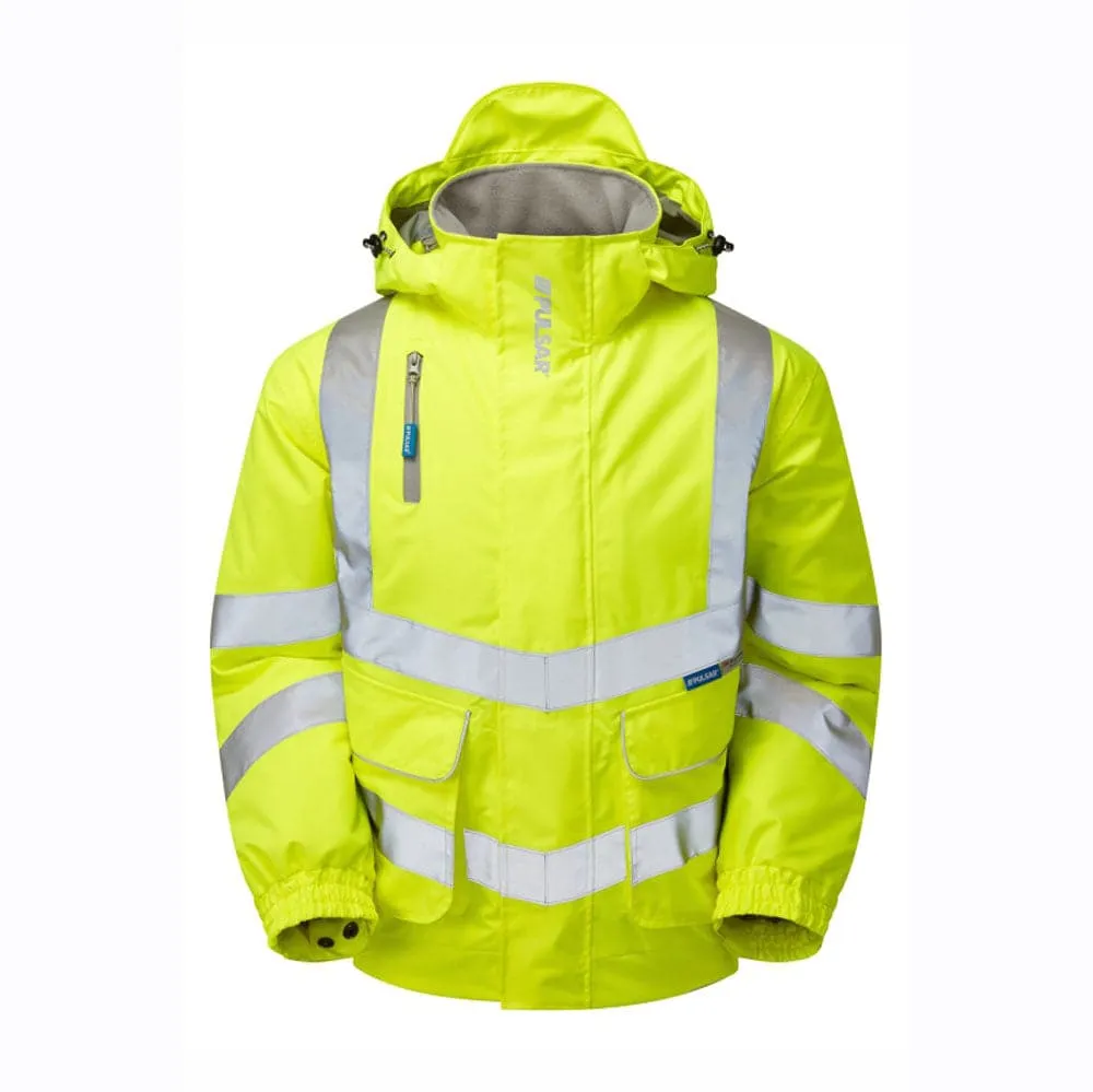 PULSAR P191 Hi-Vis Yellow Padded Waterproof Bomber Jacket