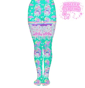 Rainbow Sweets Neon Green Tights [Made To Order]