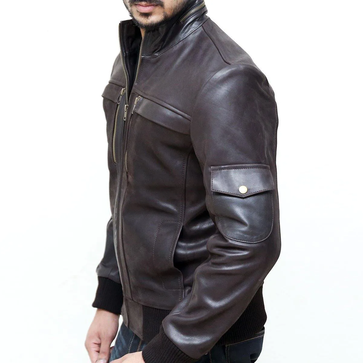 Rakaposhi Farret Brown Bomber Jacket