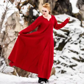 Red Viking Dress - Linen