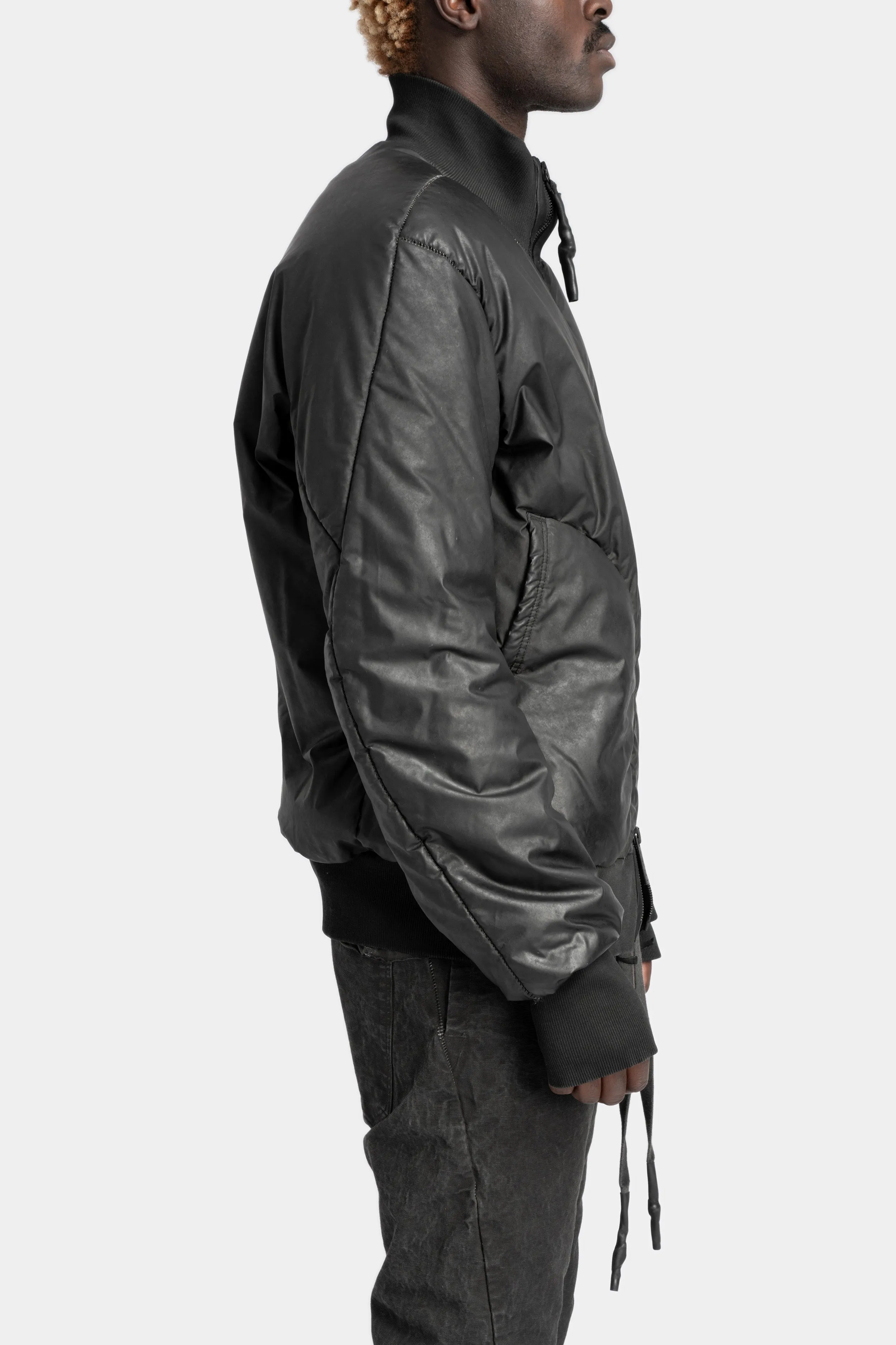 Reflective high neck bomber jacket