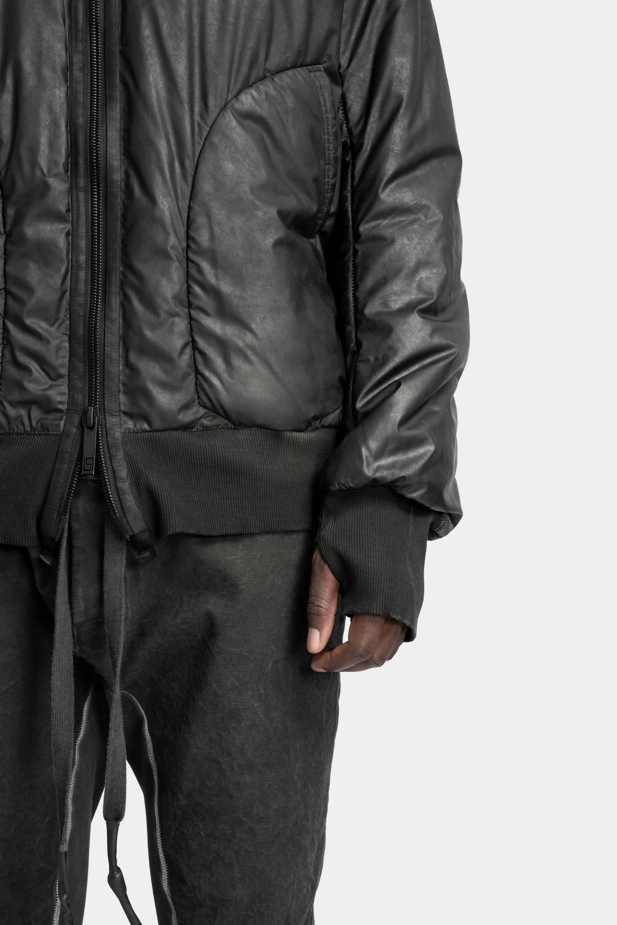 Reflective high neck bomber jacket