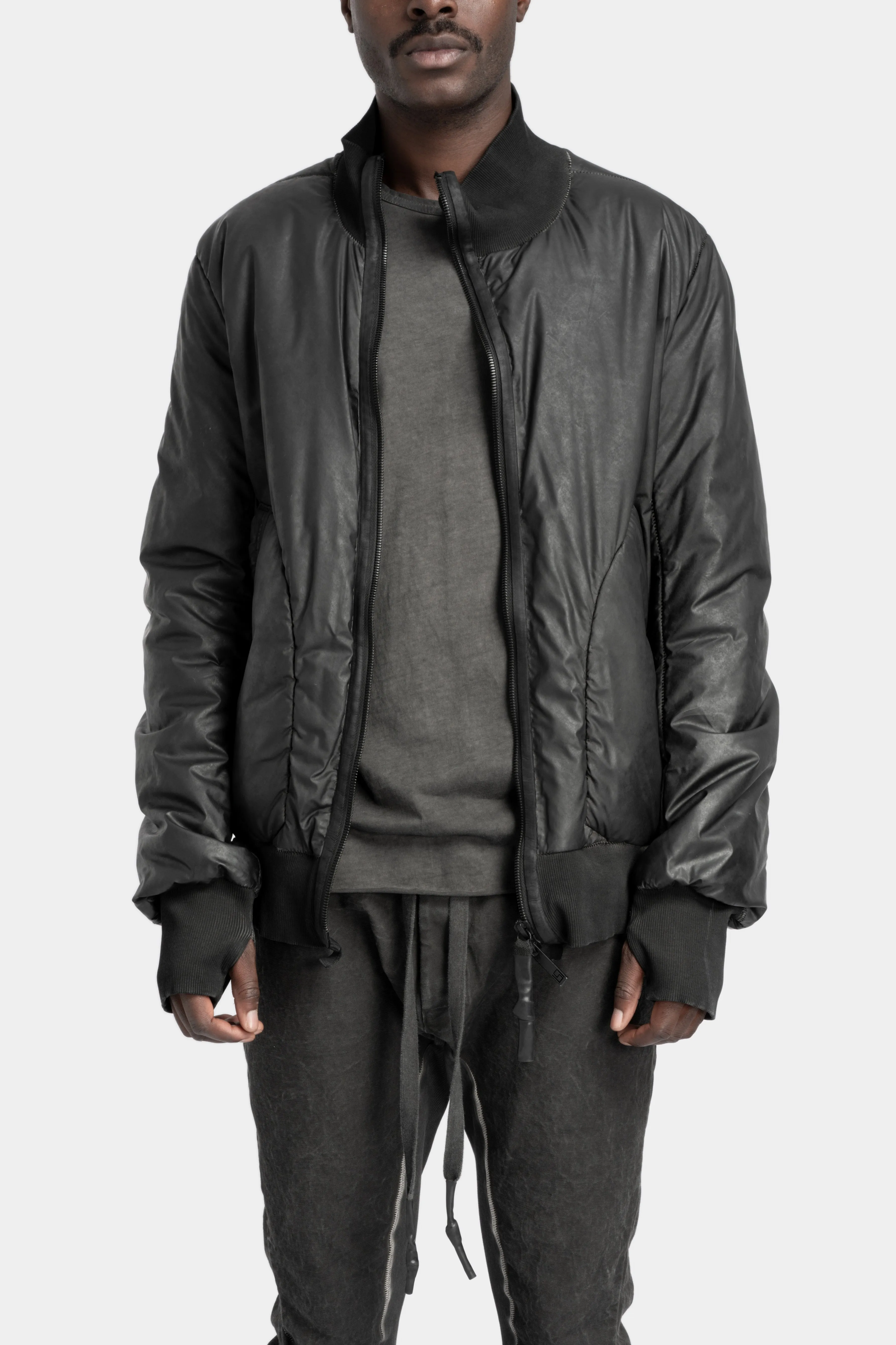 Reflective high neck bomber jacket