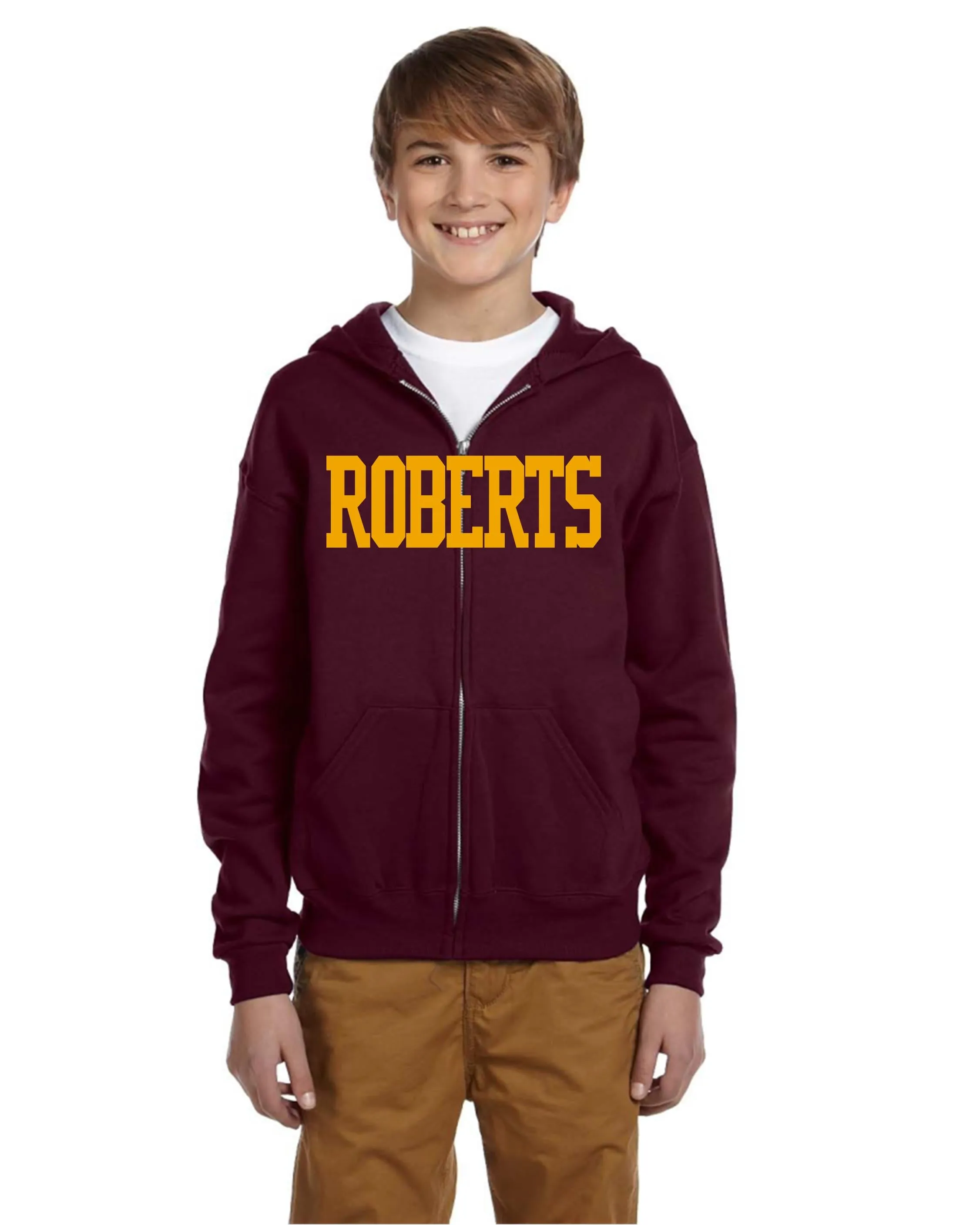 Roberts- Youth-Adult-Full-Zip Hooded Sweatshirt.