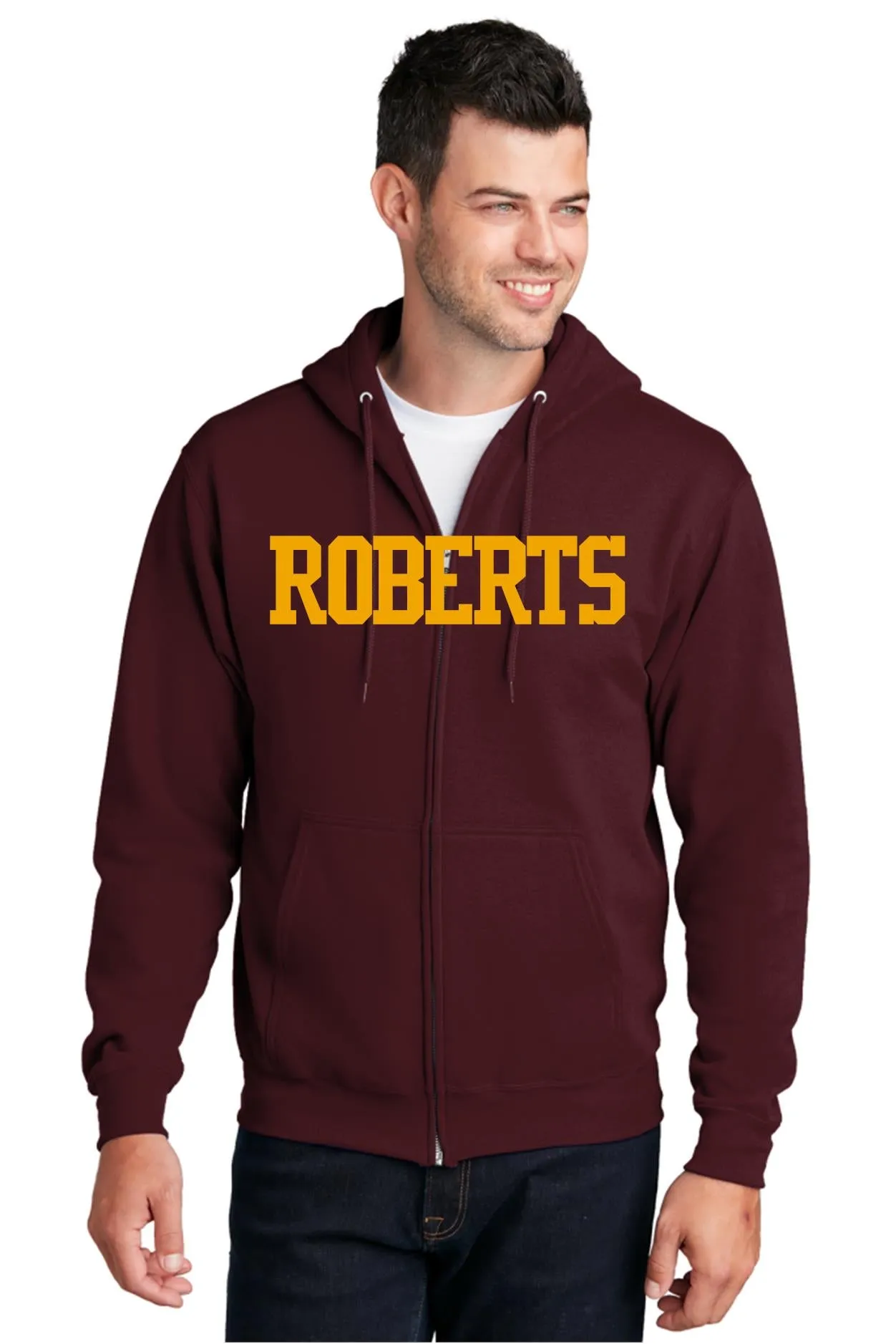 Roberts- Youth-Adult-Full-Zip Hooded Sweatshirt.