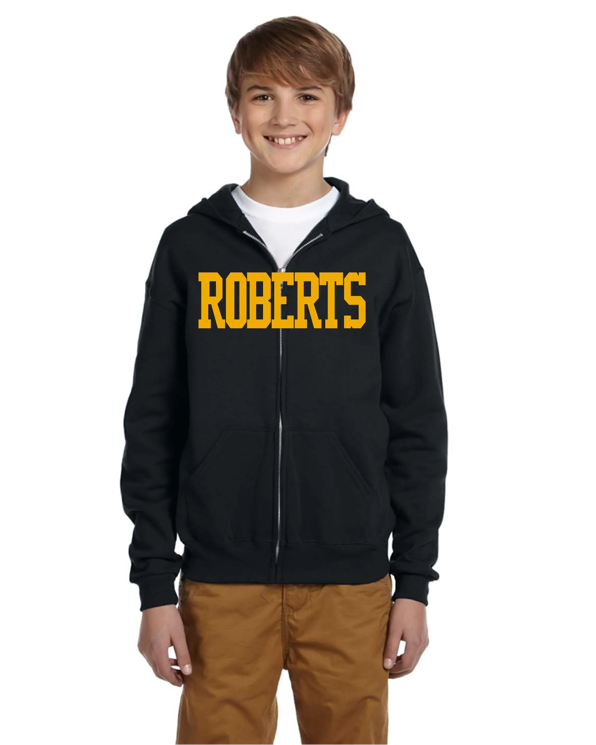 Roberts- Youth-Adult-Full-Zip Hooded Sweatshirt.