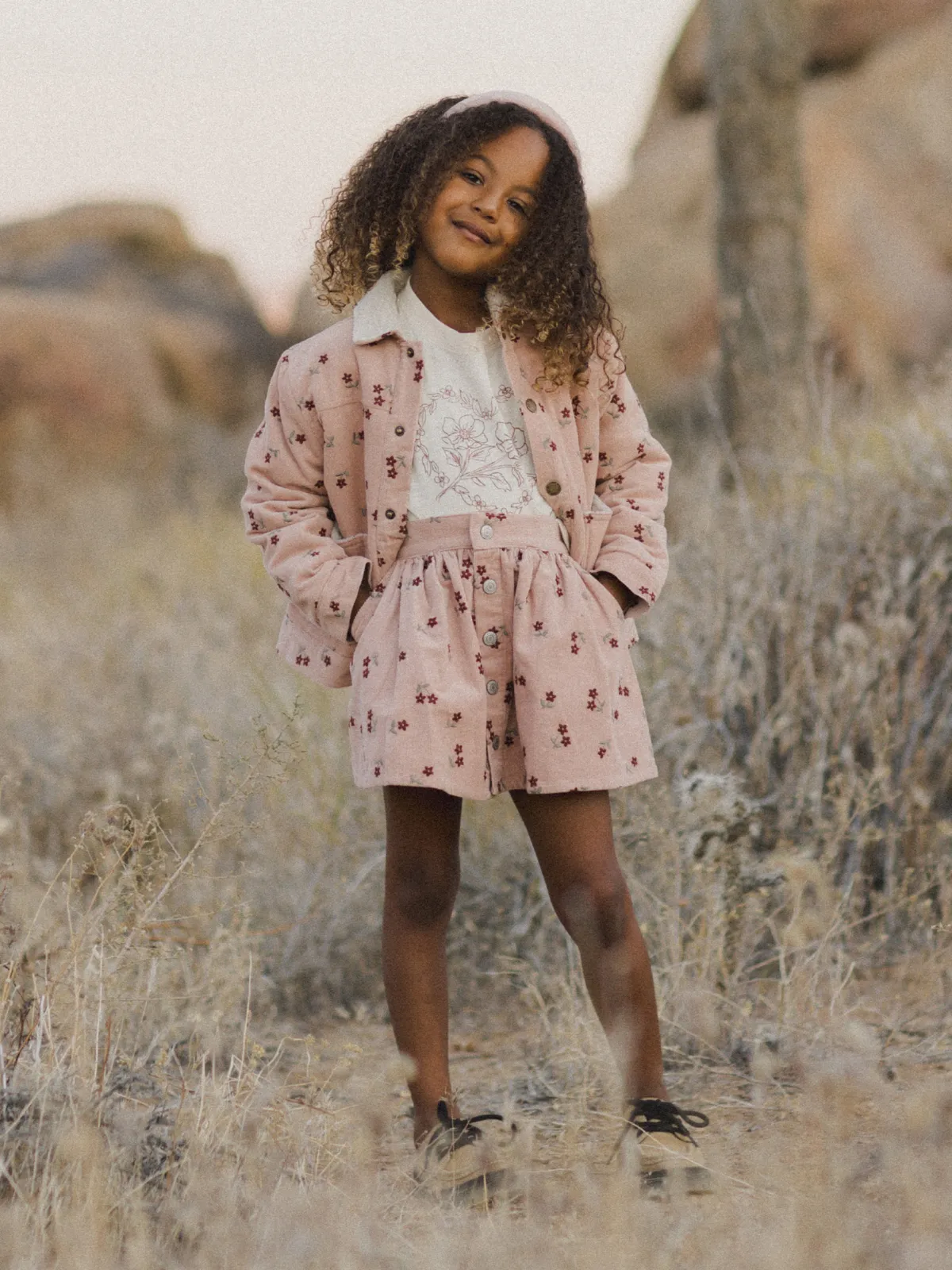 Rylee & Cru Corduroy Jacket, Blossom Embroidery