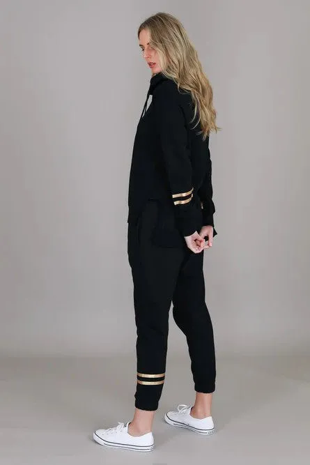 SALE - Darcy Sweater - Black Gold Stripe