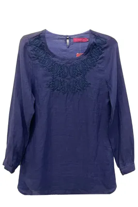 Samosa Embroidery Linen Blouse