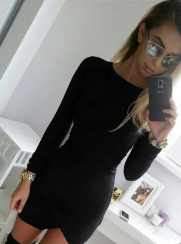 Sexy Slim Fit Irregular Mini Dress Bandage Bodycon