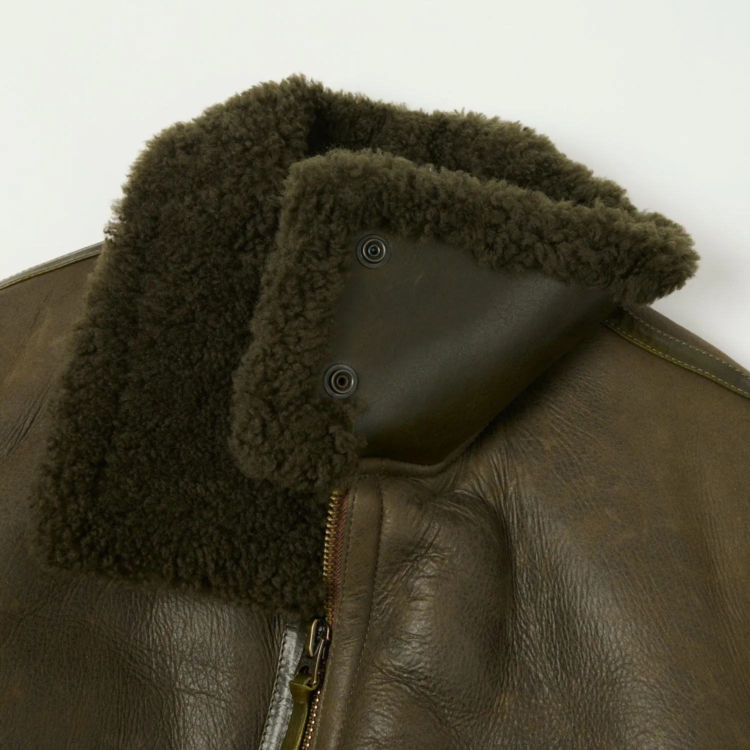 Shangri-La Heritage 'Aviatore' B-3 Badalassi® Muschio Shearling Flight Jacket - Green