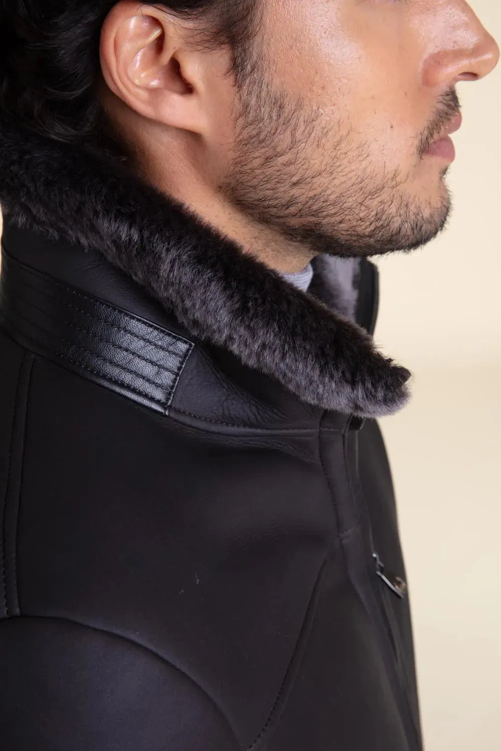 Shearling aviator jacket mens