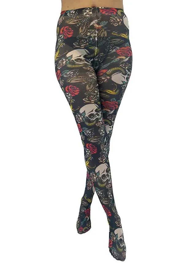 Skull And Snake Printed | TIGHTS