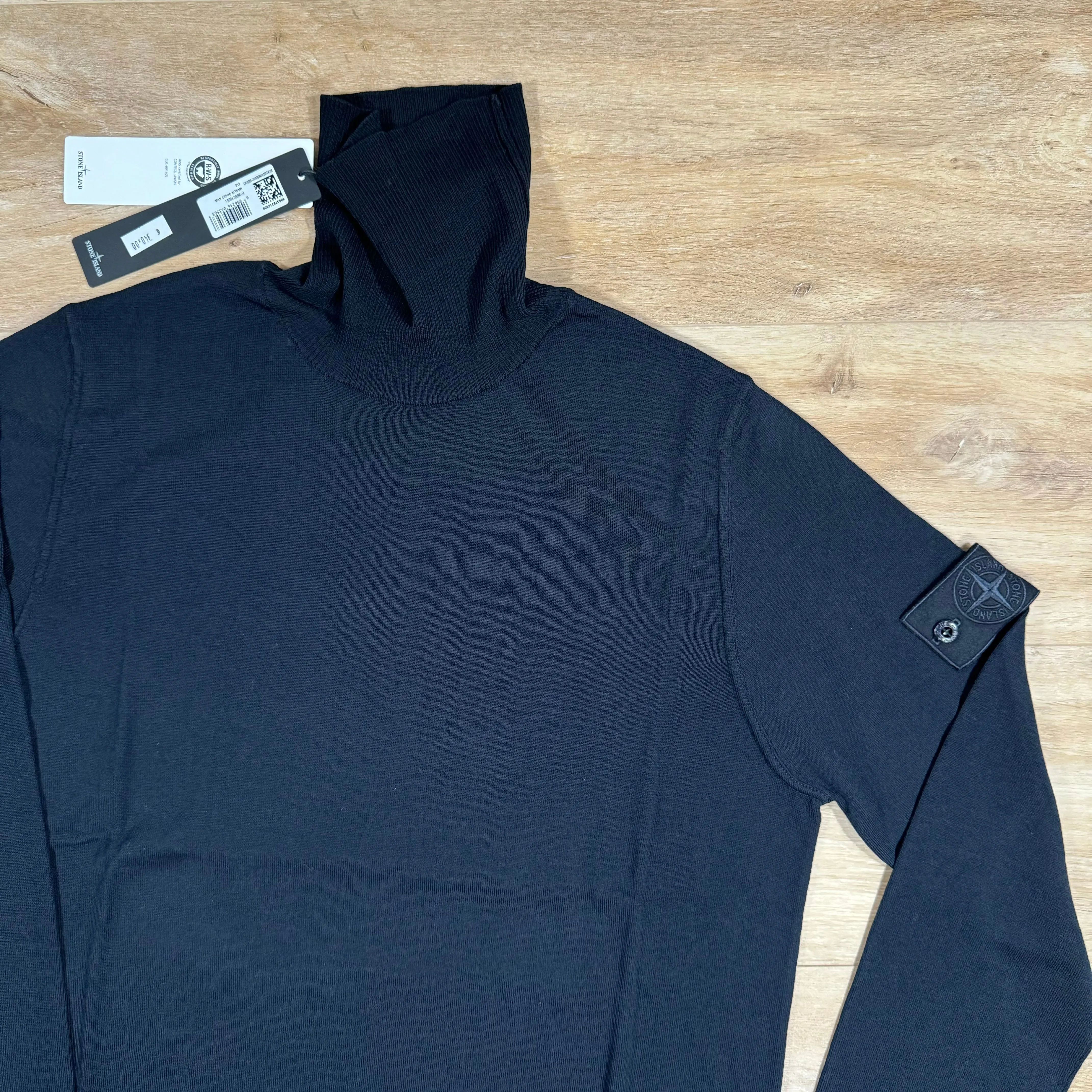 Stone Island Light Wool Ghost Turtleneck Jumper in Navy