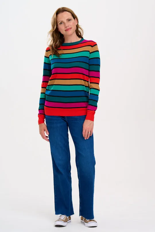 Sugarhill Brighton Multi Rainbow Stripes Astrid Jumper