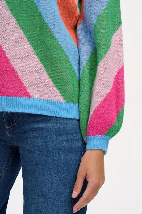 Sugarhill Brighton Multicoloured Diagonal Stripe Essie Jumper