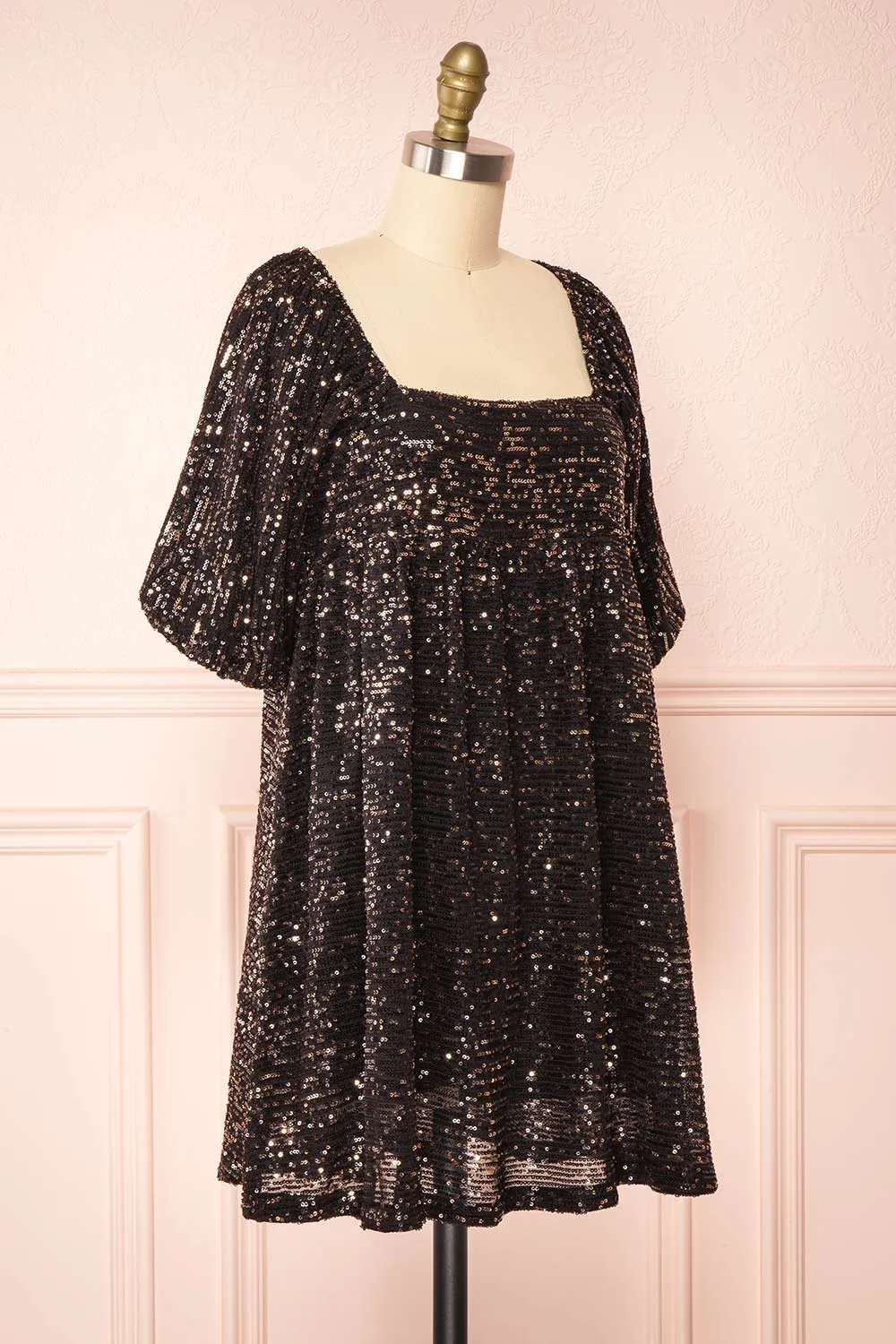 Sylvionne | Low Back Sequin Babydoll Dress