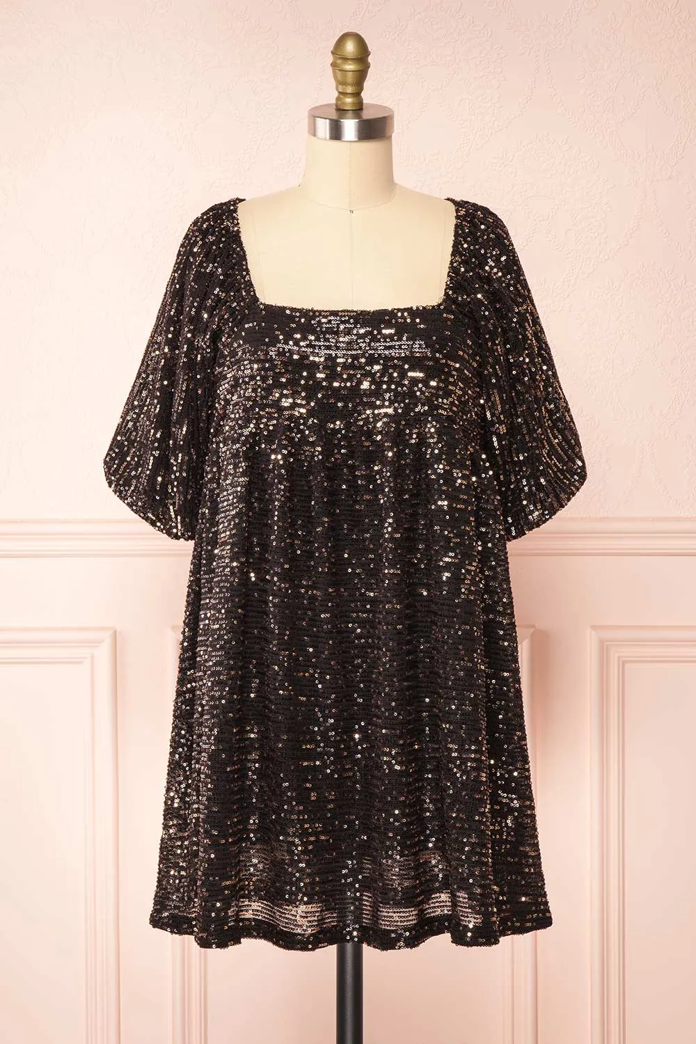 Sylvionne | Low Back Sequin Babydoll Dress