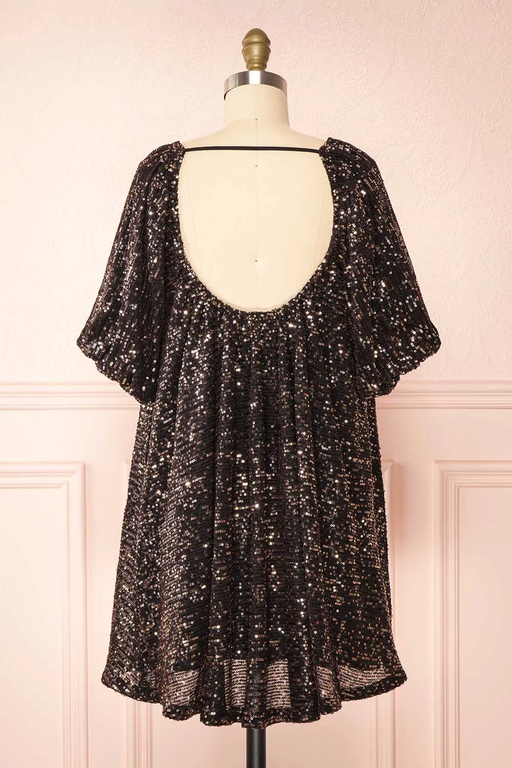 Sylvionne | Low Back Sequin Babydoll Dress