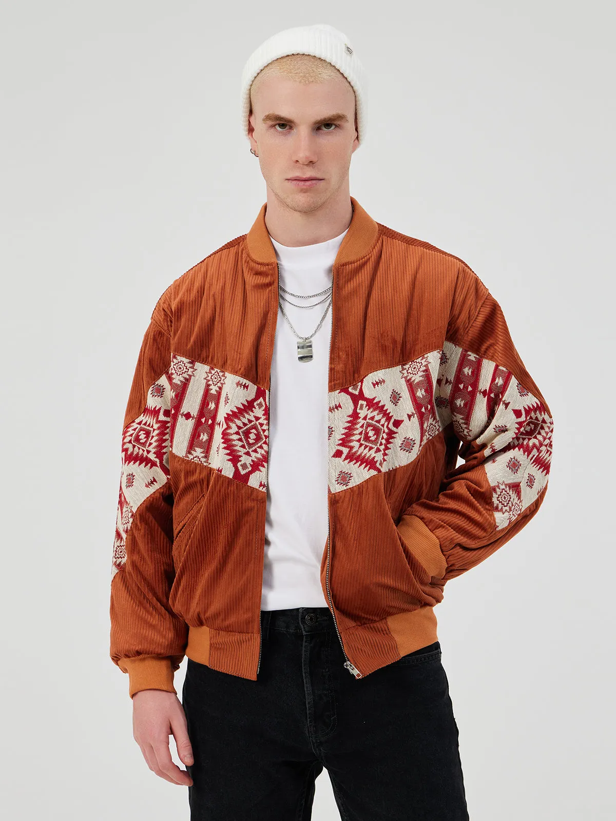 TERRA COTTA UNISEX BOMBER JACKET M