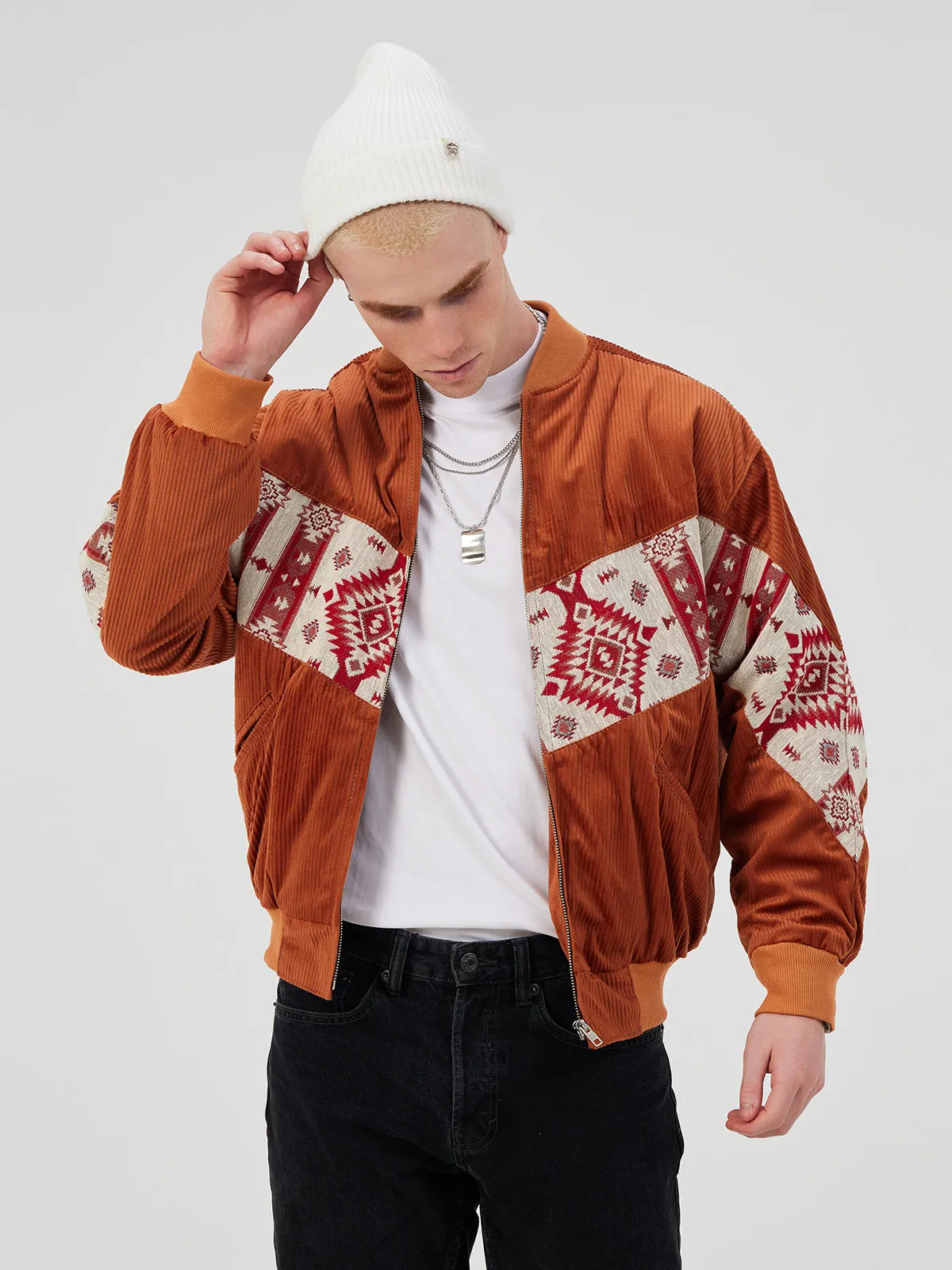 TERRA COTTA UNISEX BOMBER JACKET M