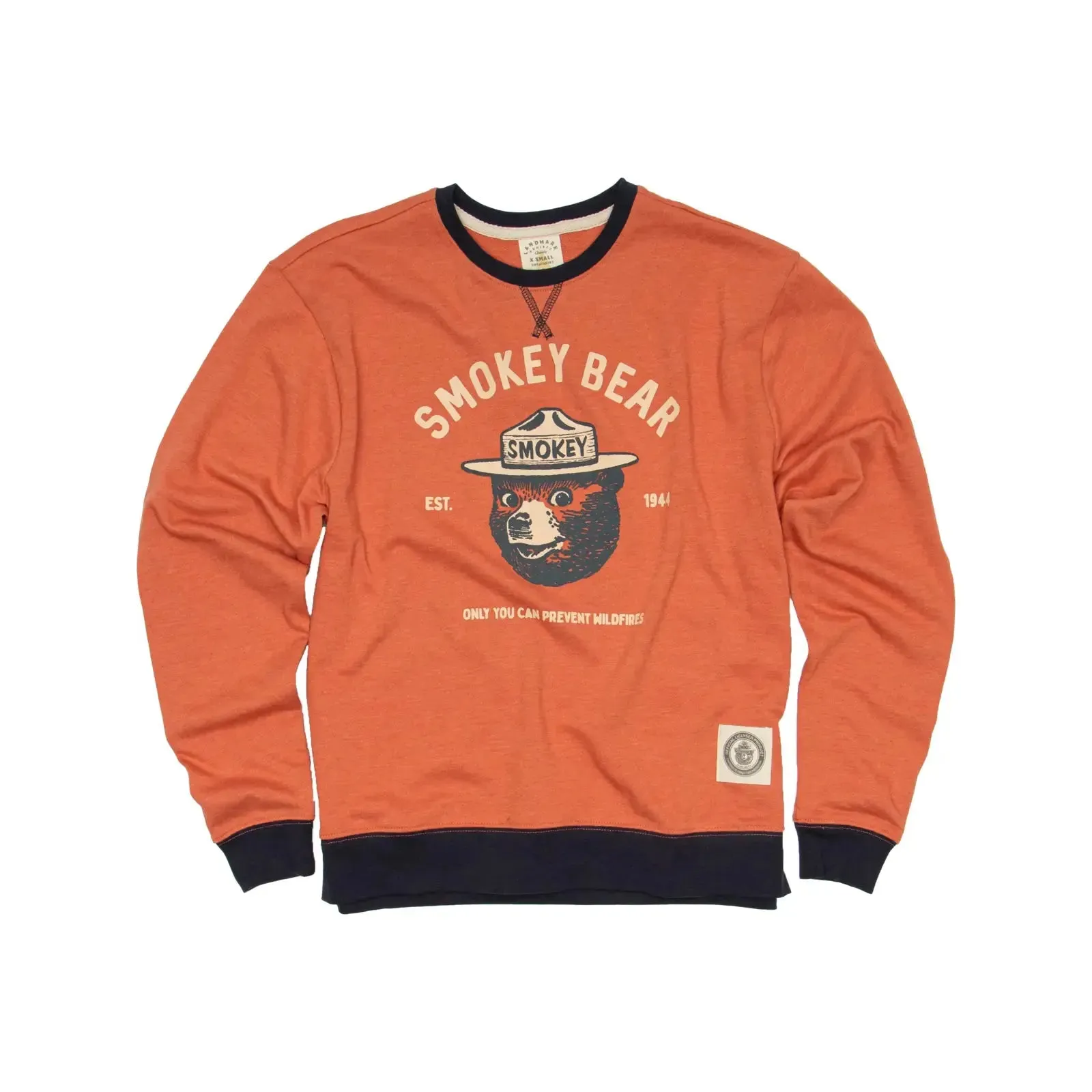 The Landmark Project Smokey Bear Heritage Varsity Orange Sweatshirt