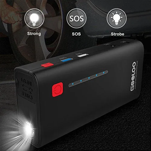 Upgraded Car Jump Starter, GOOLOO 800A Peak 18000mAh (Up to 7.0L Gas or 5.5L Diesel Engine) Portable Auto Battery Booster Power Pack Phone Charger with Quick Charge 3.0, Built-in LED Light