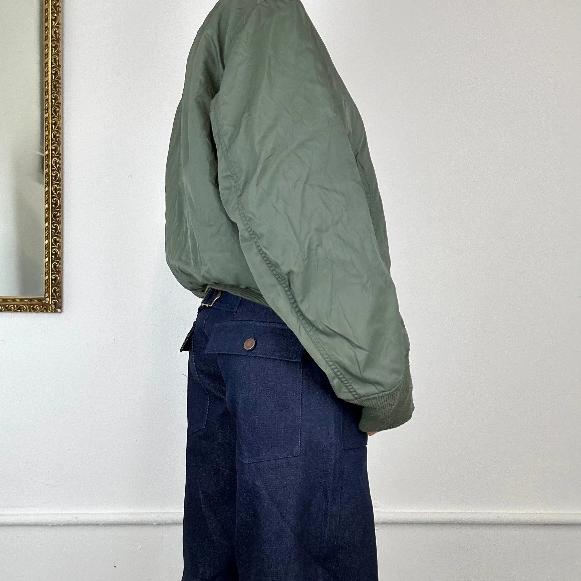 vintage alpha bomber khaki jacket