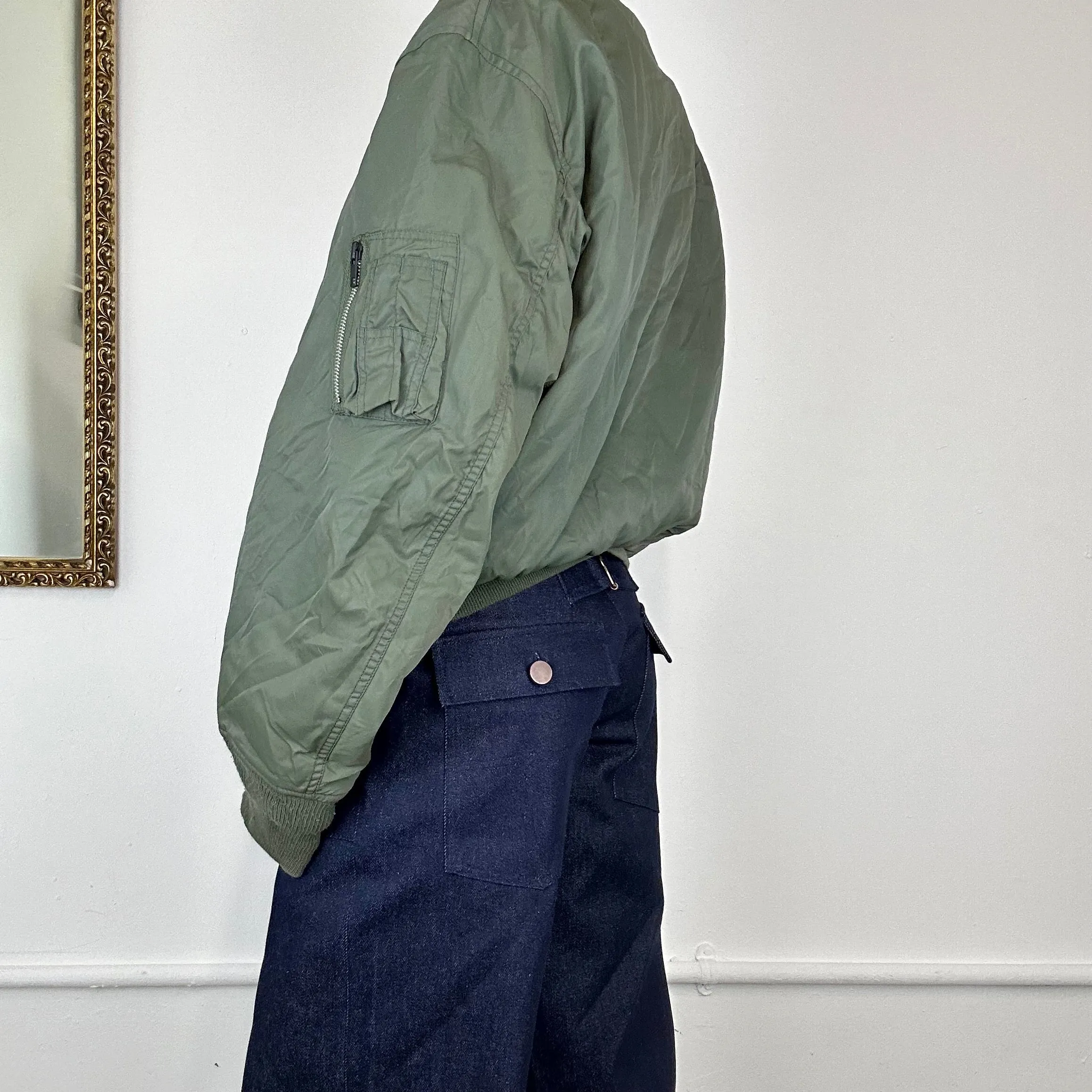 vintage alpha bomber khaki jacket