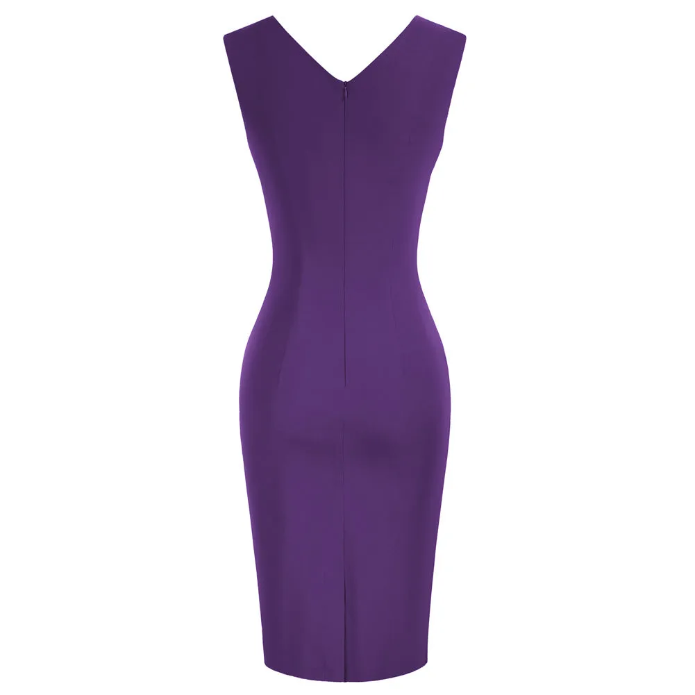 Vintage Slim Fit Sleeveless Hips-Wrapped Bodycon Dress