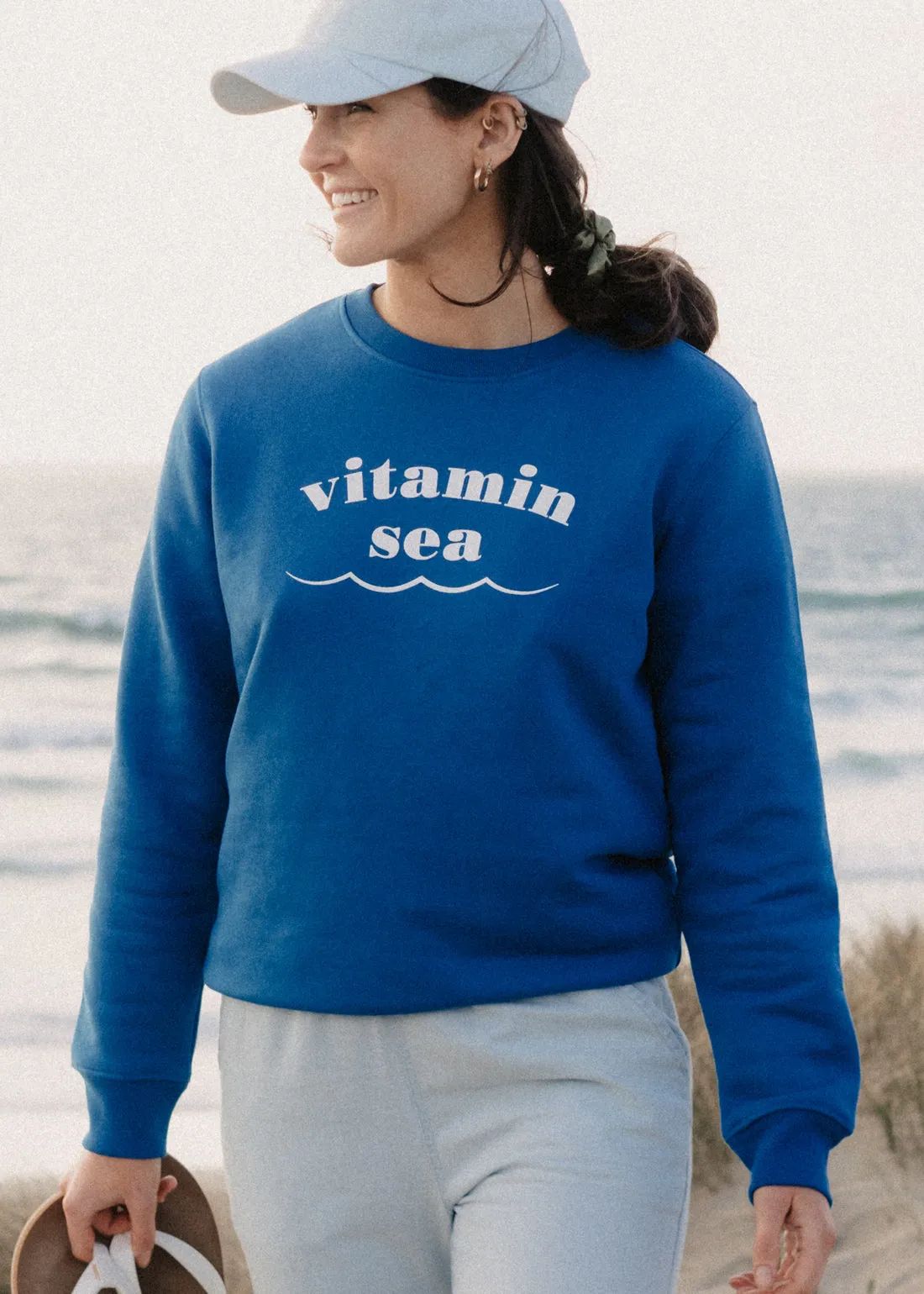 Vitamin Sea Recycled Sweatshirt in Mid Blue