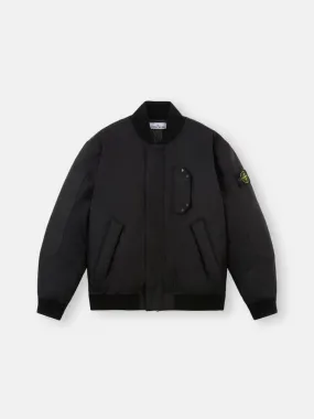 Wind-Resistant Down Bomber Jacket - Black