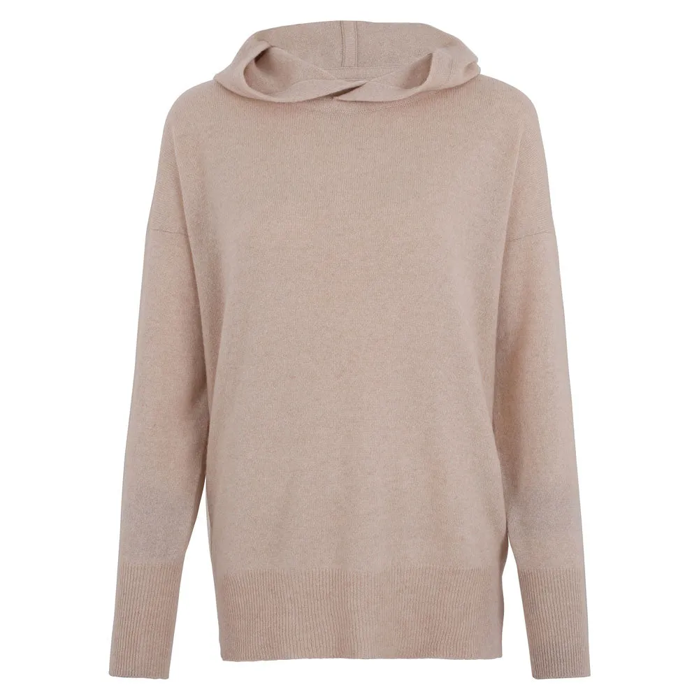 Womens 100% Cashmere Hooded Jumper