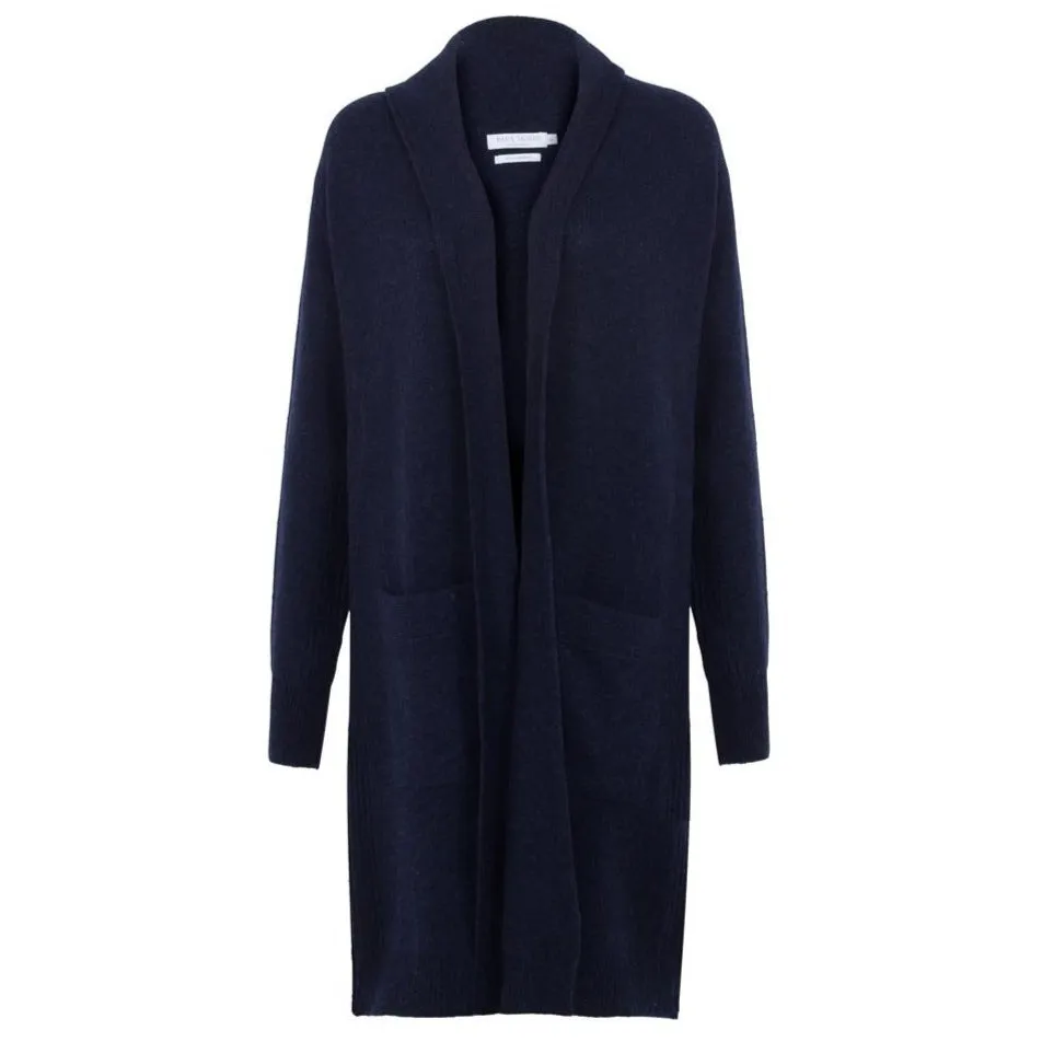 Womens Pure Lambswool Long Line Cardigan with Pockets