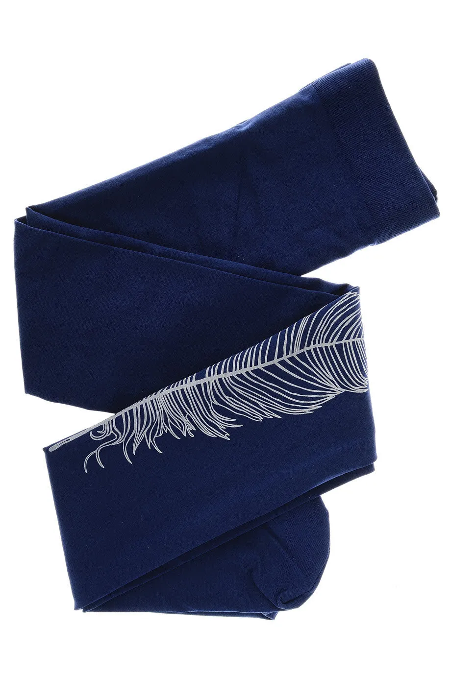 ZOHARA FEATHER Dark Blue Printed Tights